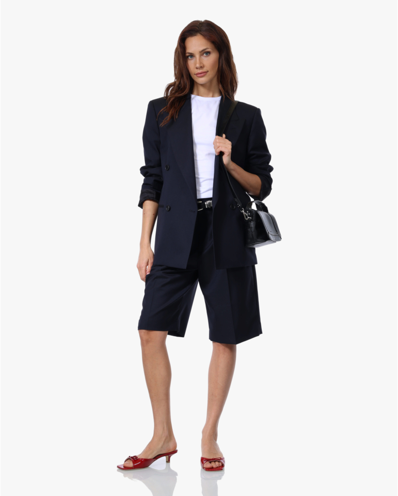 Double Breasted Blazer Dark Navy