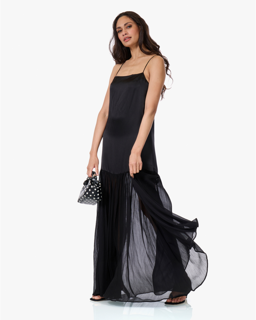 Clementine Zijdemix Jurk Zwart