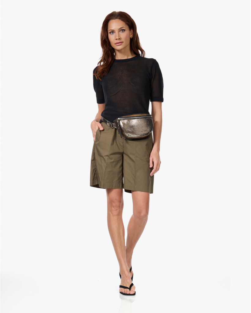 Lenny Sheer Knit T-shirt Zwart