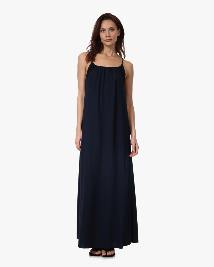 Miyoshi Mouwloze Travel Maxi Jurk Blauw