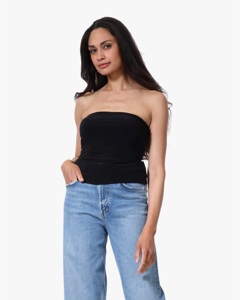 Strapless Top Zwart