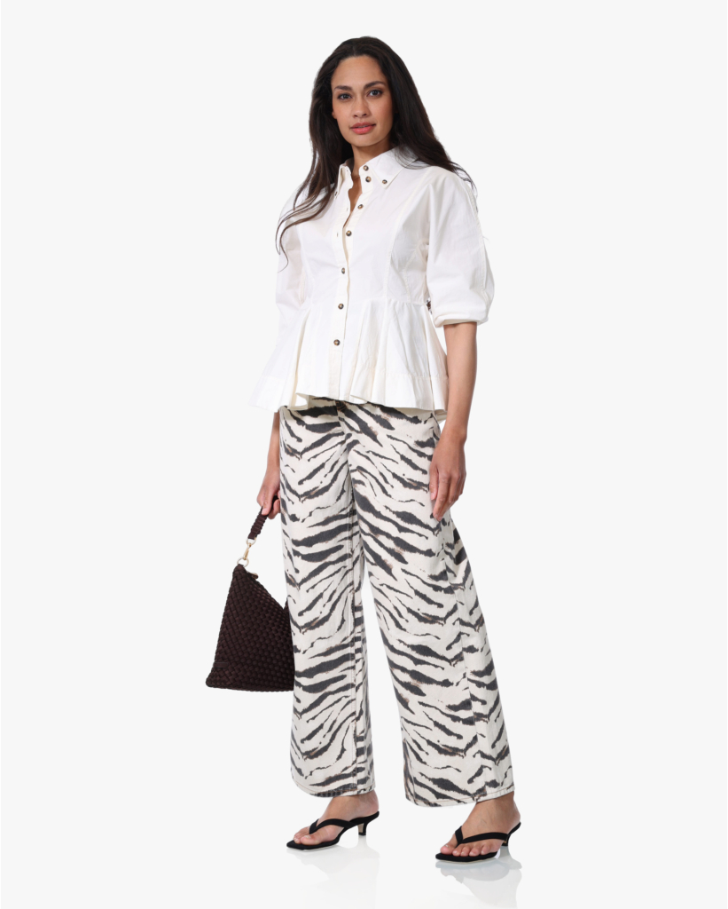 Jeans met Zebra Print Egret