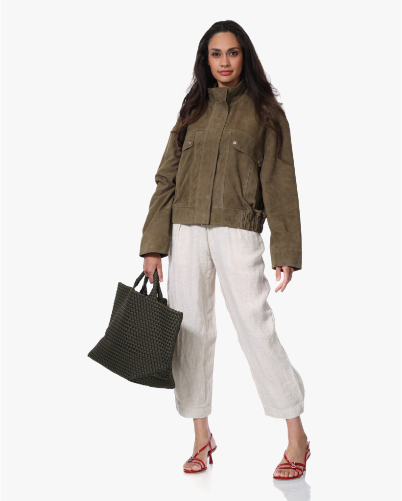 Miles Linnen Pantalon met Verstelbare Broekspijp Beige