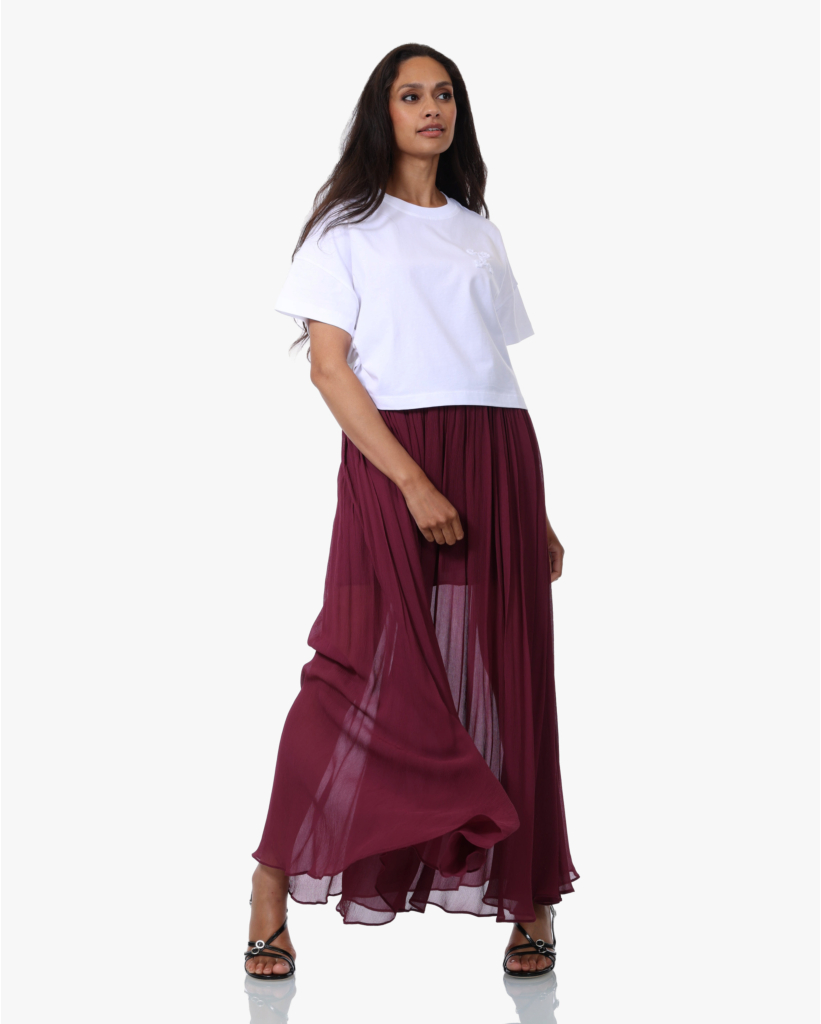 Cropped T-shirt met Logo Wit