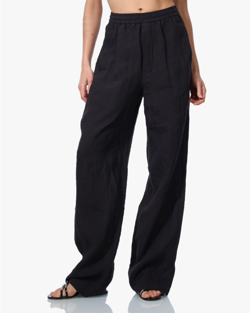 Eased Linnen Pantalon Zwart