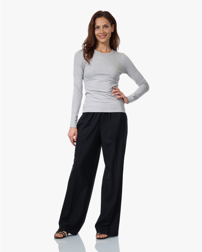 Wollen Relaxed Pantalon Zwart