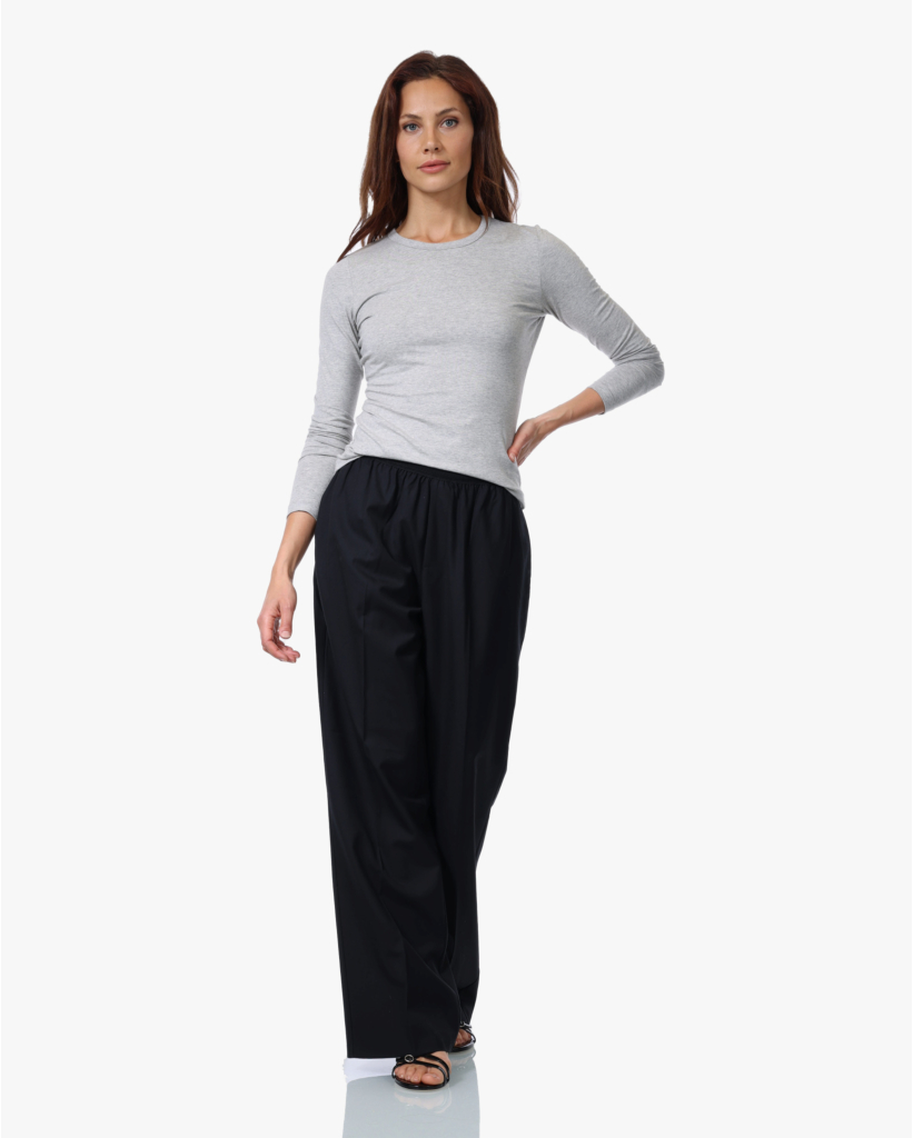 Eased Linnen Pantalon Zwart