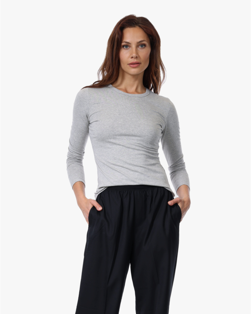 Fitted Longsleeve Grijs