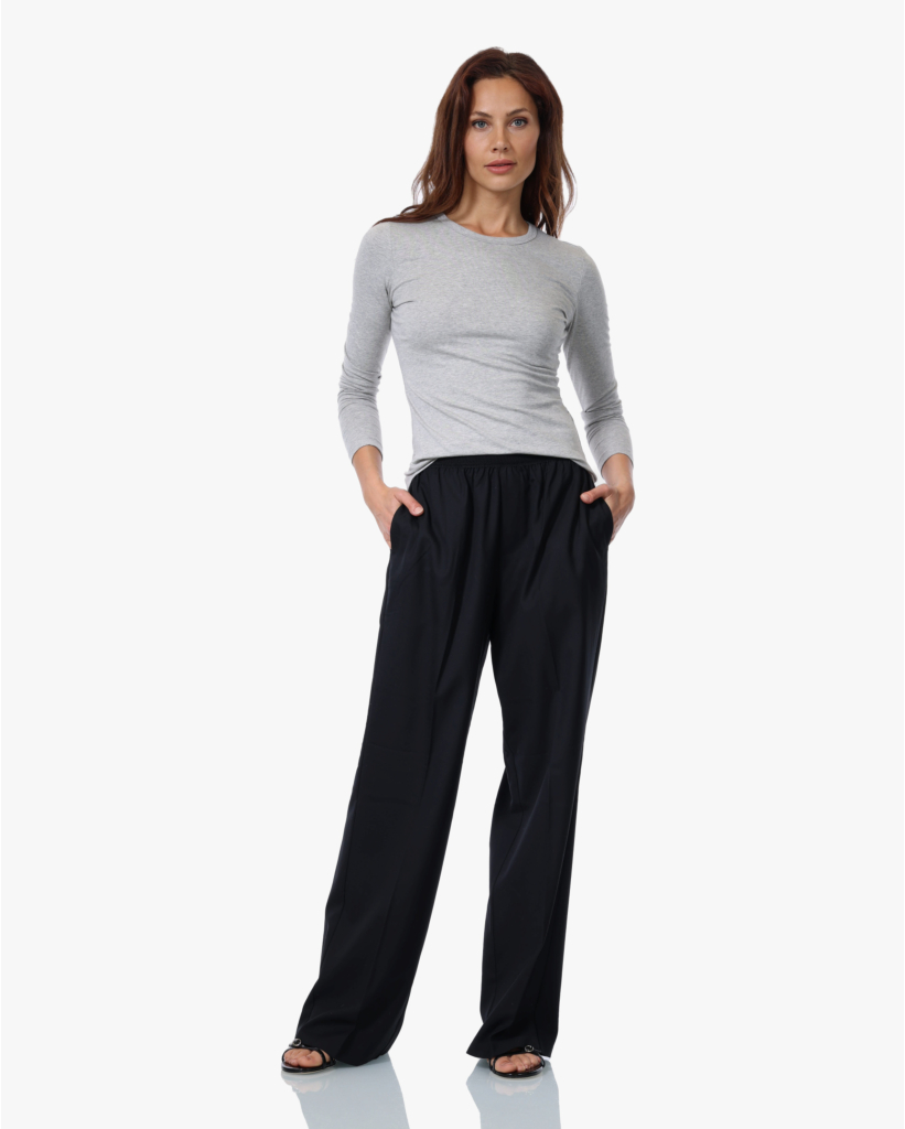 Wollen Relaxed Pantalon Zwart