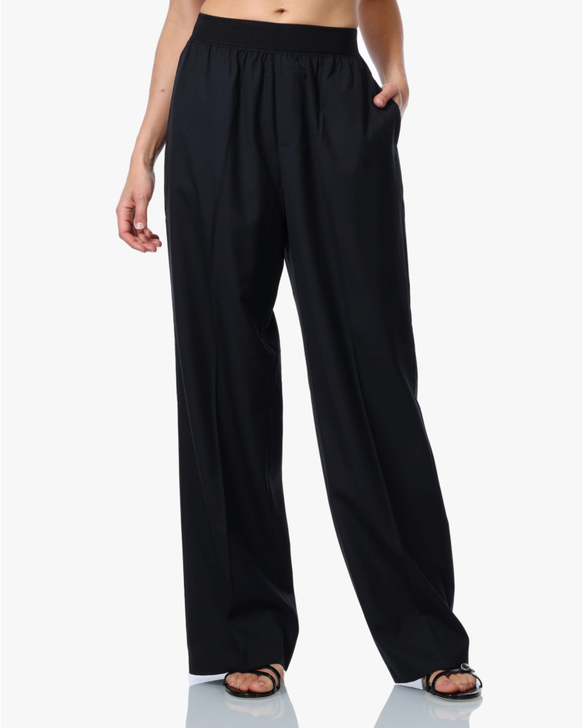 Wollen Relaxed Pantalon Zwart