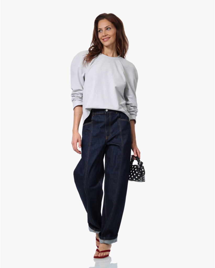 Bomber Sweatshirt met Schoudervulling Grijs