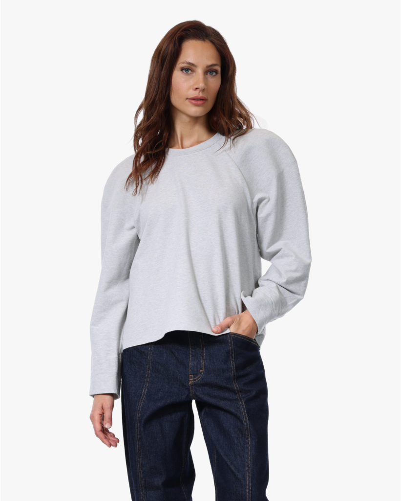 Bomber Sweatshirt met Schoudervulling Grijs
