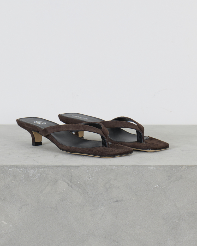 Cora Kitten Heel Sandalen Bruin