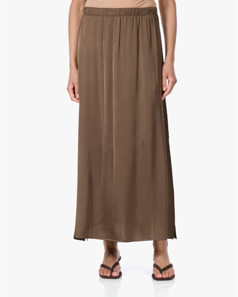 Satijnen Maxi Rok Soft Bark