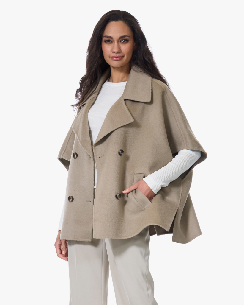 Elin Oversized Wolmix Mantel Kaki