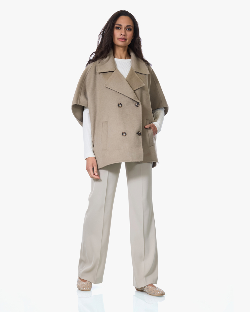 Elin Oversized Wolmix Mantel Kaki