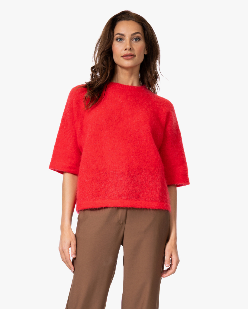 Mohairmix Raglan Trui Fluo Red