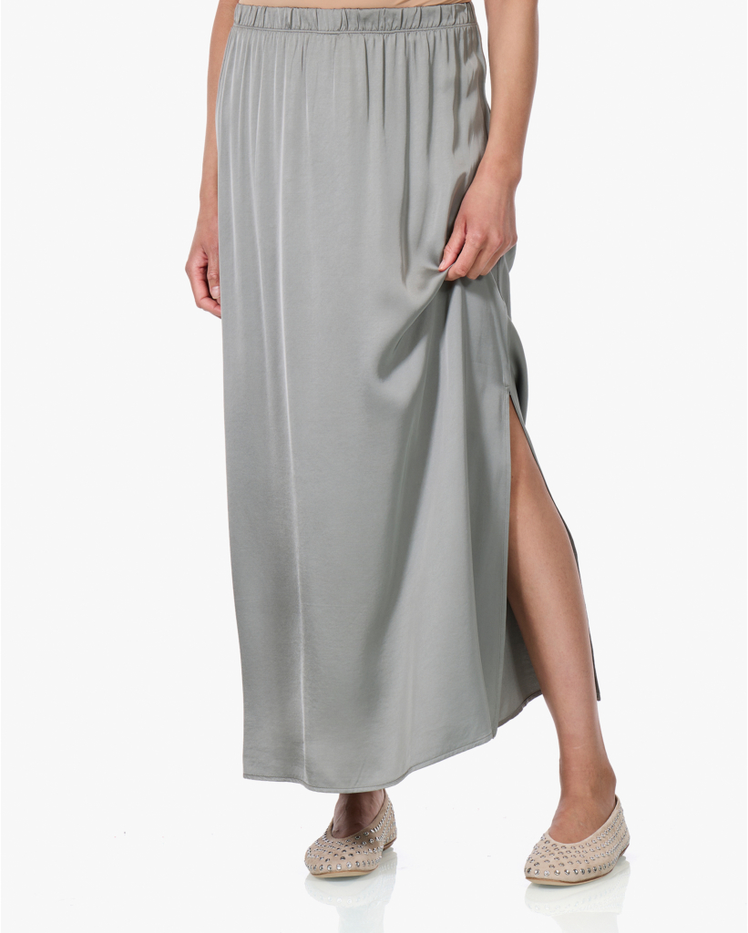 Satijnen Maxi Rok Sage