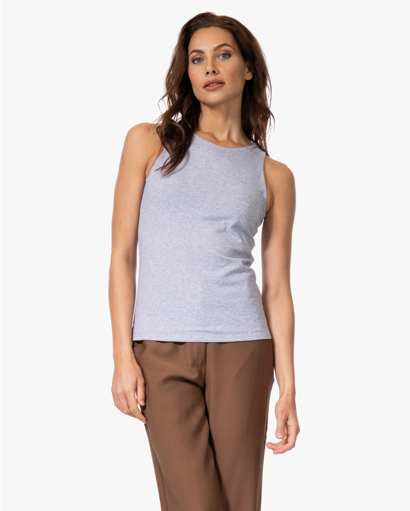 Dubbellaagse Tanktop Grijs Mêlee