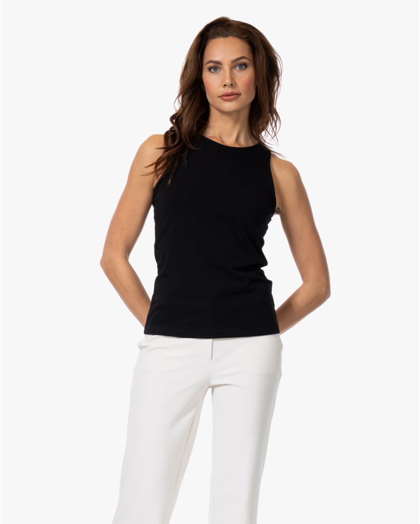 Dubbellaagse Tanktop Zwart