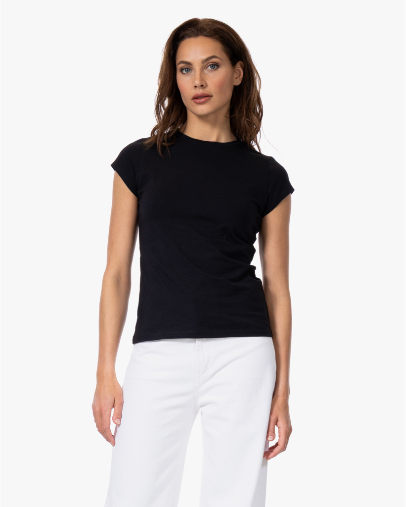 T-shirt met Kapmouw Zwart