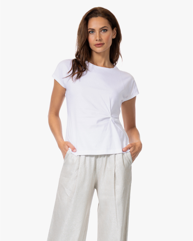 T-shirt met Twist Detail Wit