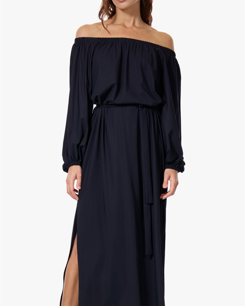 Tech Jersey Off-shoulder Jurk Blueblack