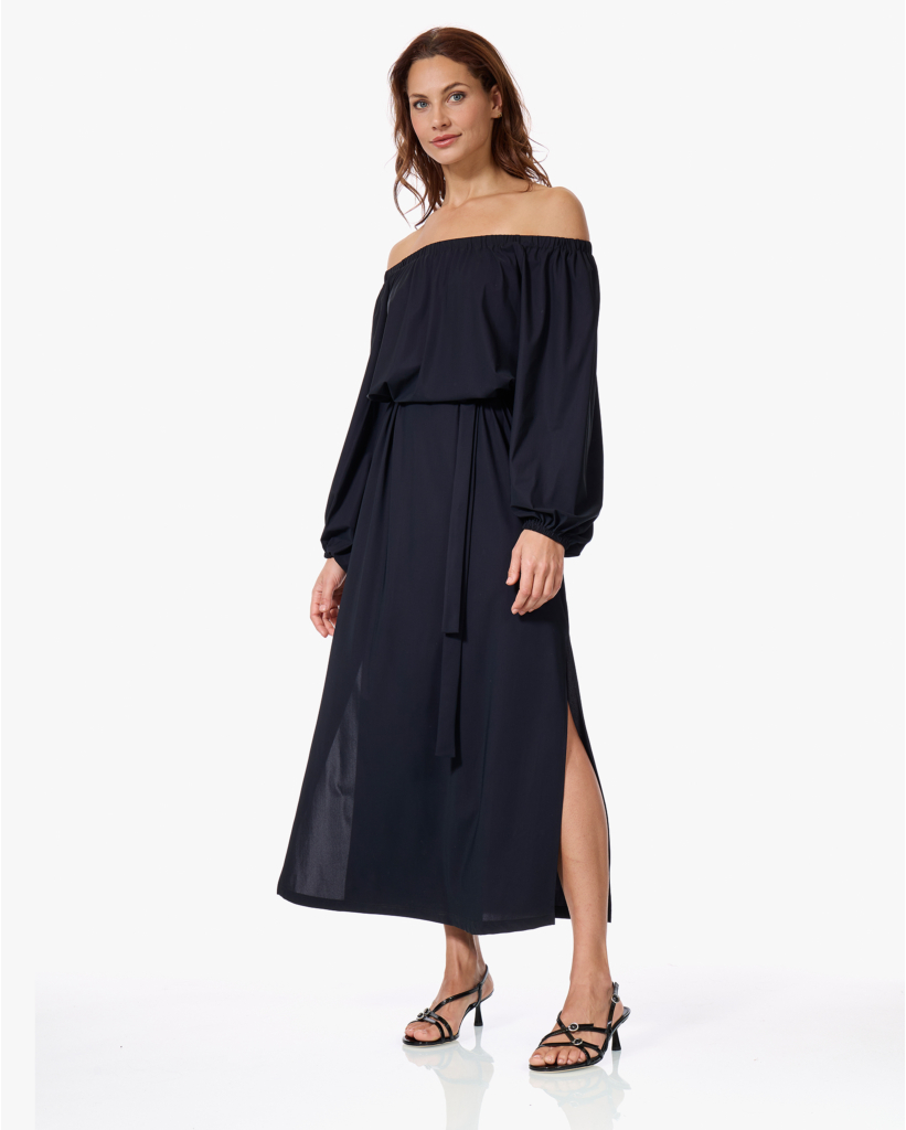 Tech Jersey Off-shoulder Jurk Blueblack