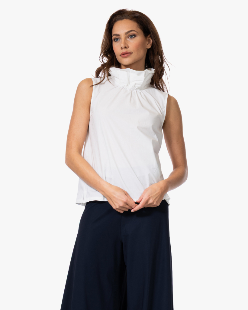 Poplin Top met Kraag Ivory