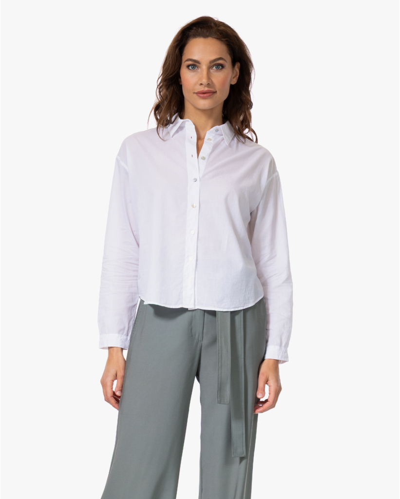 Katoen Voile Blouse Wit
