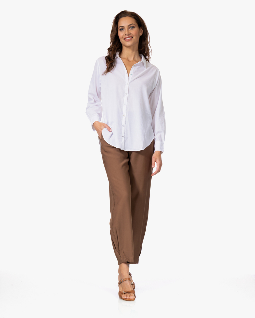 Voile Katoen Blouse Wit