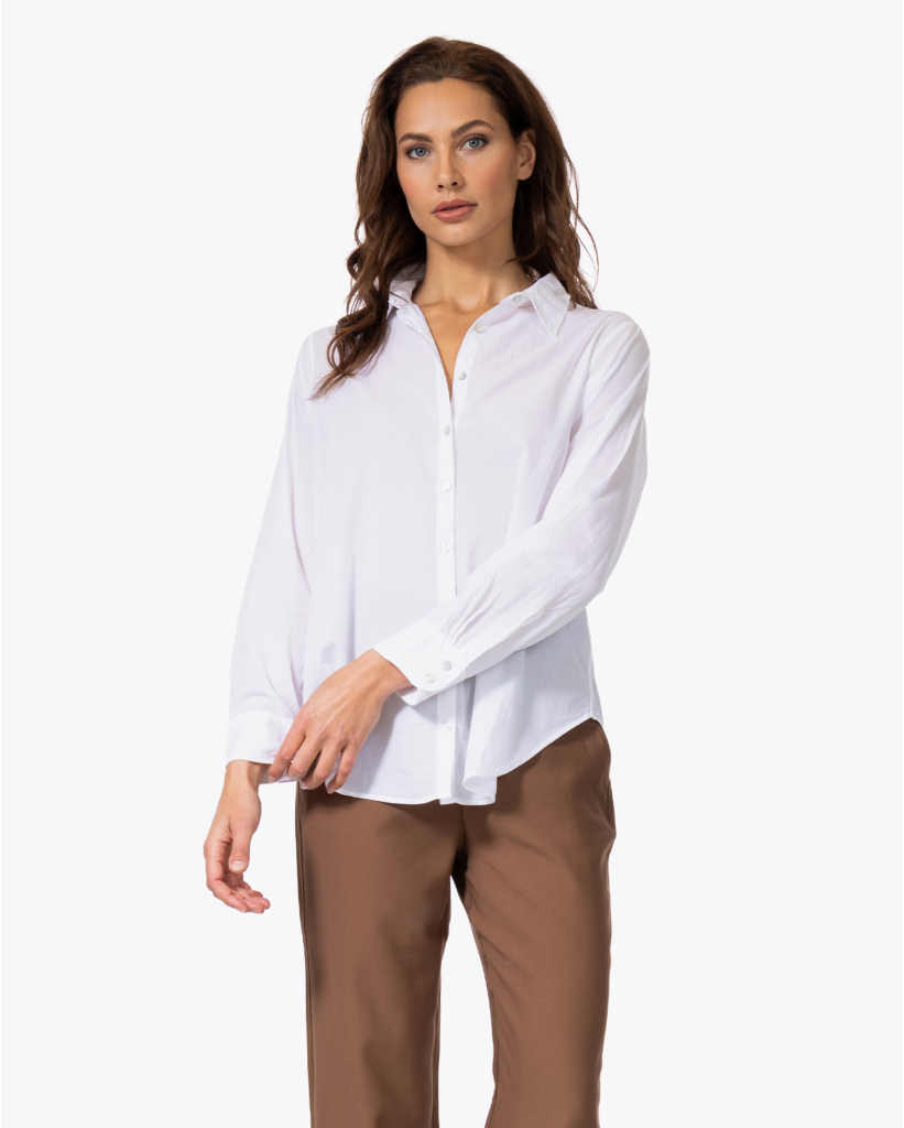 Voile Katoen Blouse Wit