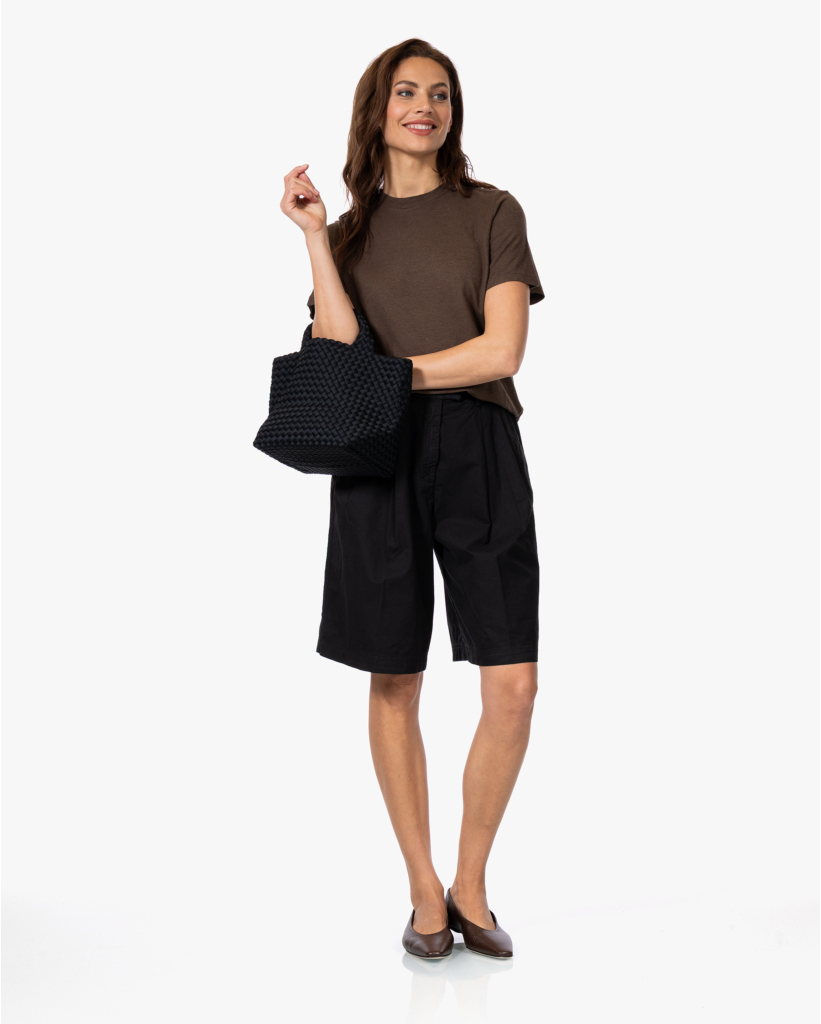 Linnenmix T-shirt Bruin 