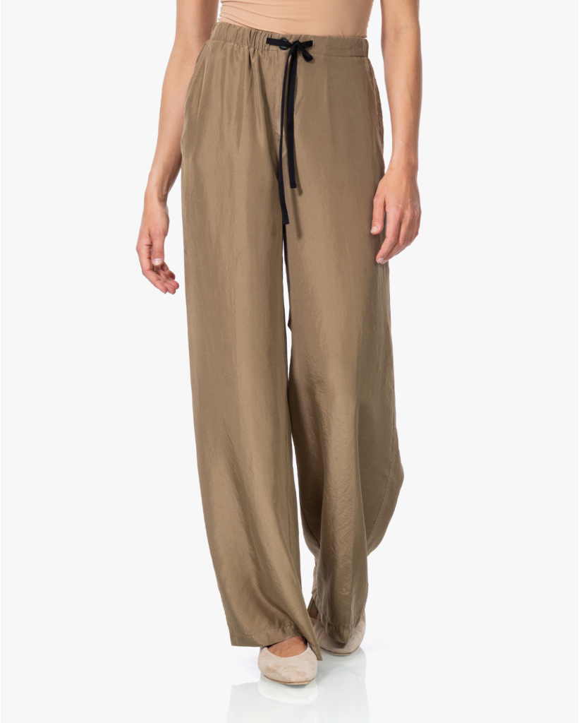Zijden Pull-on Pantalon Camel 