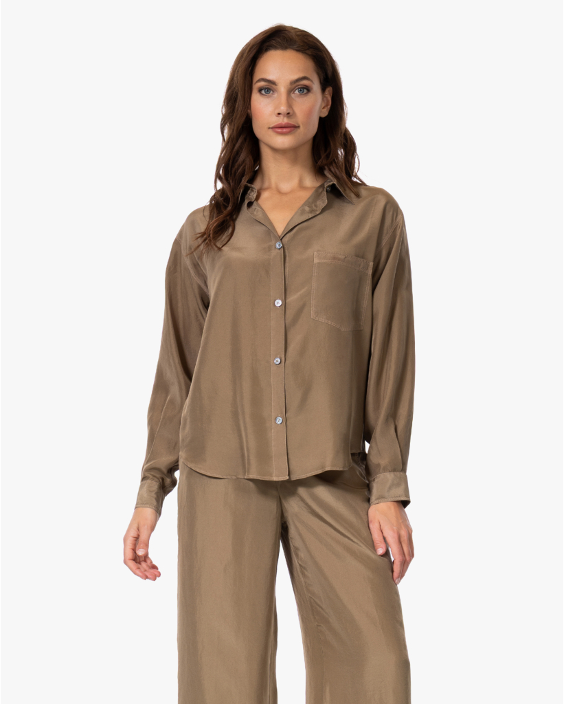 Zijden Blouse Camel 