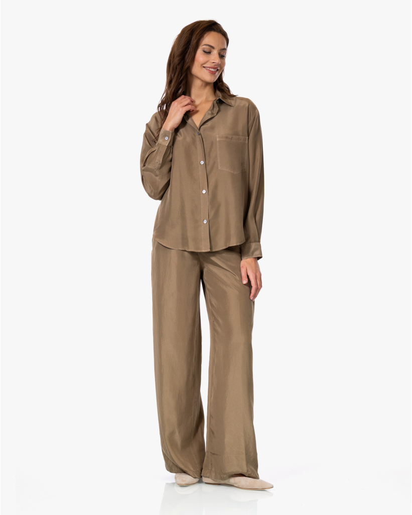 Zijden Blouse Camel 