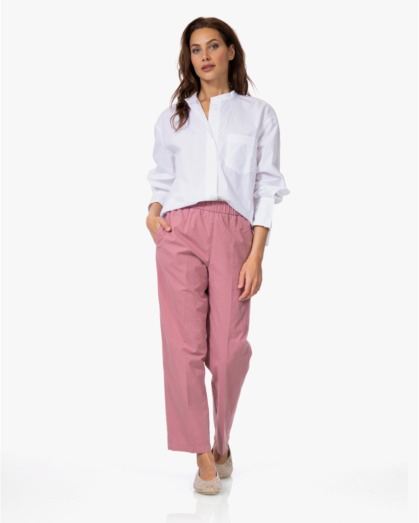 Kraagloze Katoenen Blouse Wit