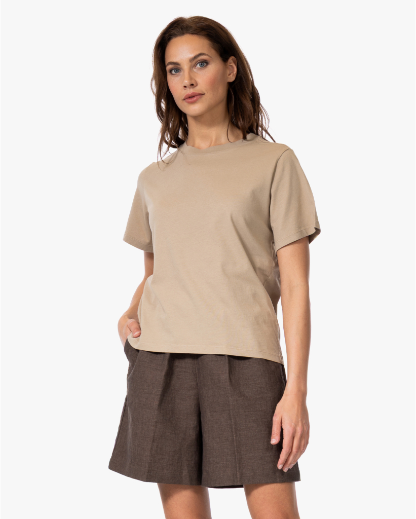 Katoenen T-shirt Beige