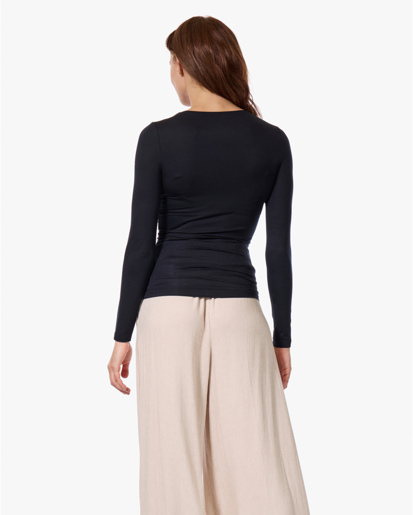 Soft Touch Ronde Hals Longsleeve Zwart