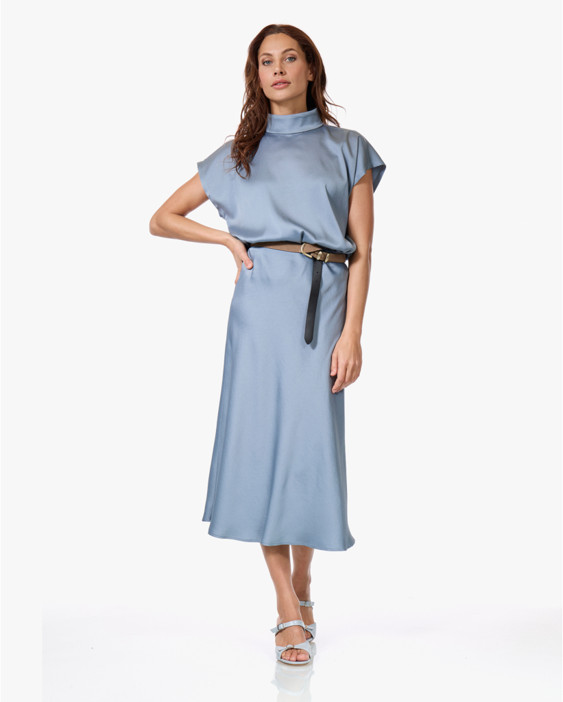 Alaria Satijnen Blouse Blue Horizon