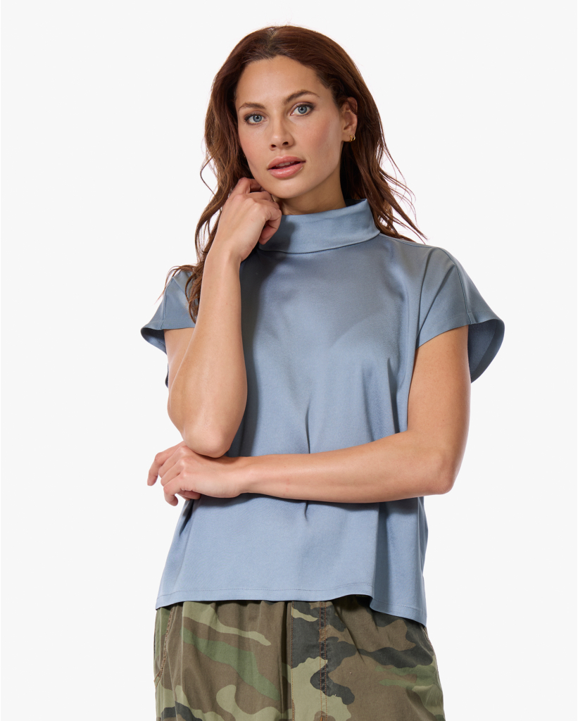 Alaria Satijnen Blouse Blue Horizon