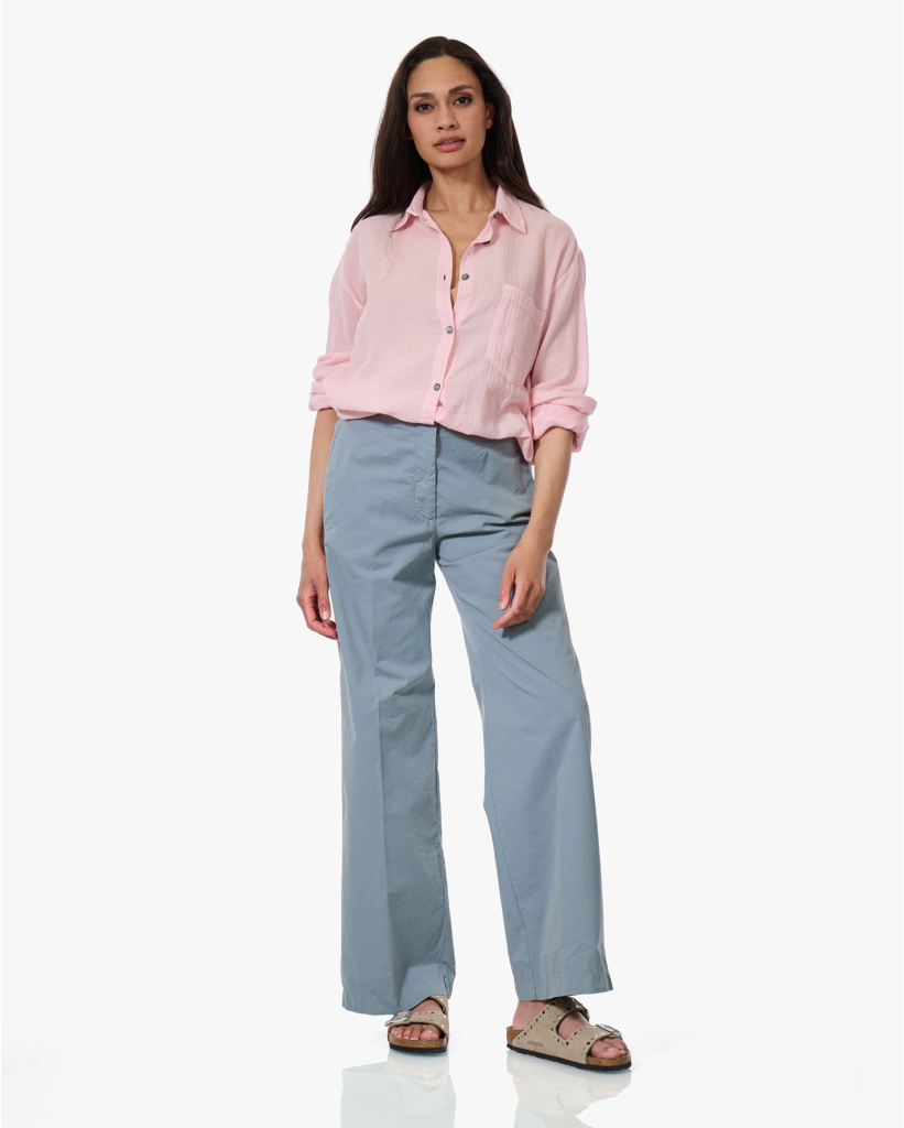 Crinkle Katoen Blouse Roze