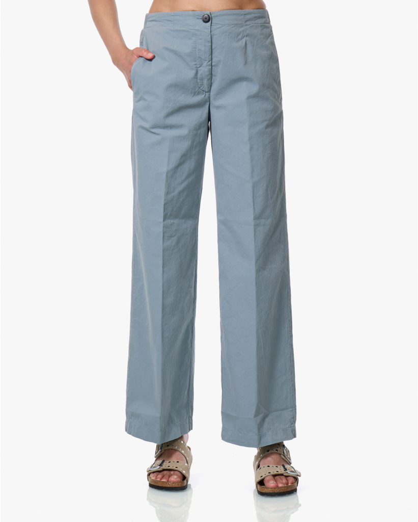 Katoenen Twill Broek Grijsblauw