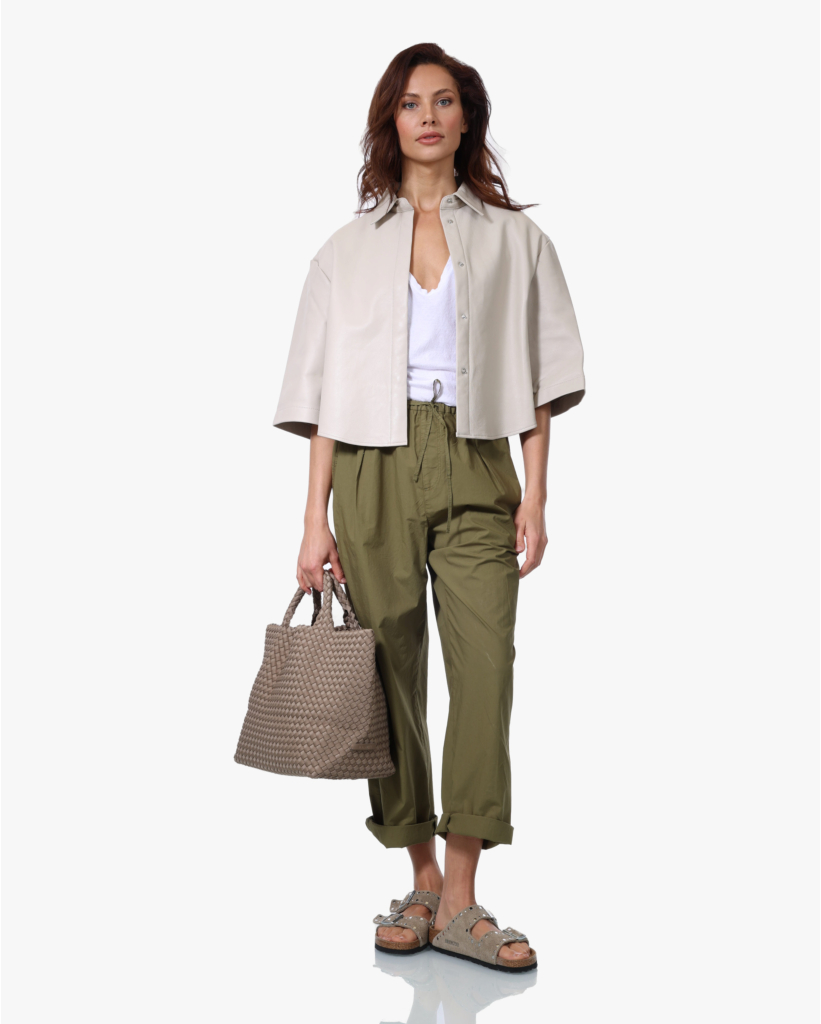 Romilla Relaxed Poplin Pantalon Groen