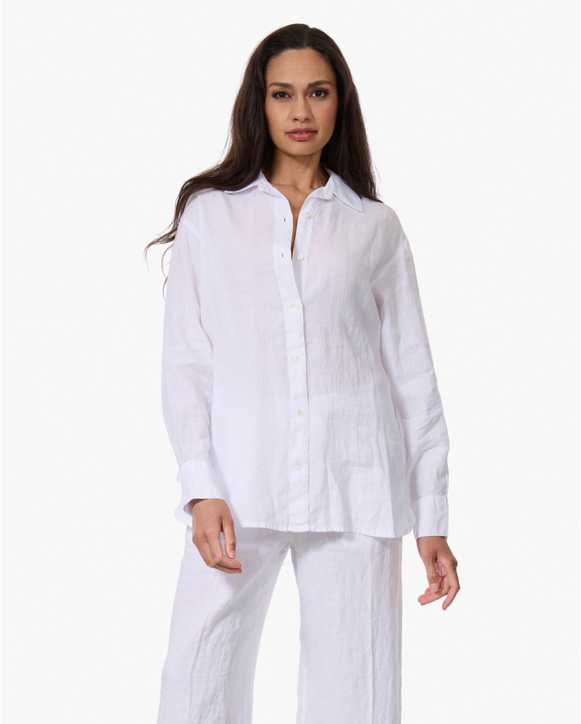 Oversized Linnen Blouse Wit