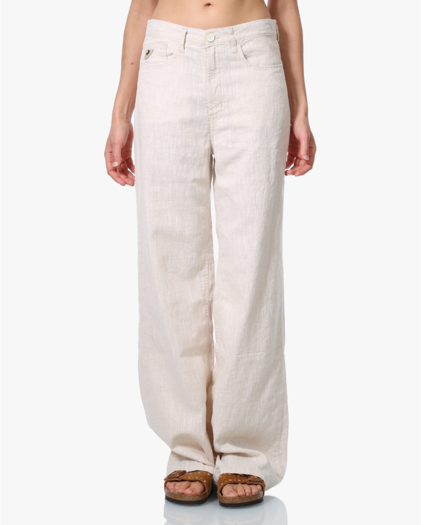 Skater Linnenmix Pantalon Beige