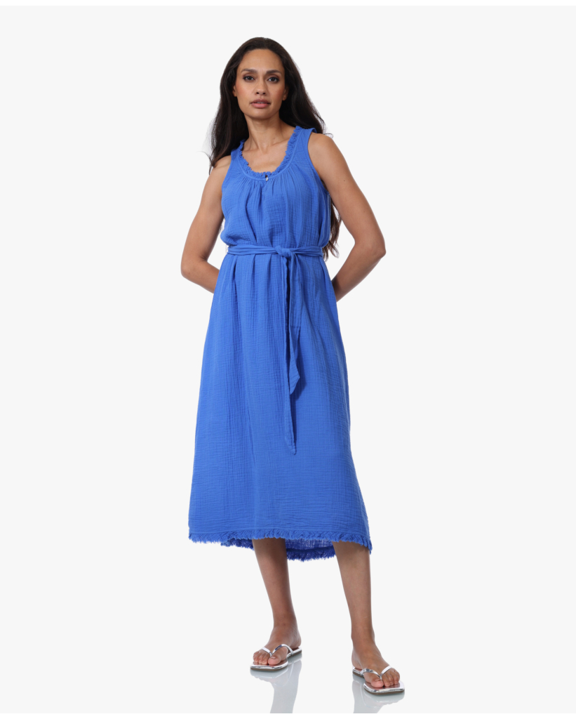 Mayson Crinckle Midi Dress Nautical Blue