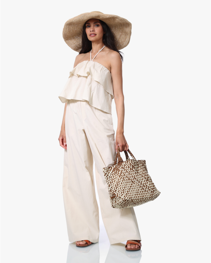 Dwindle Flowy Paperbag Pantalon Beige