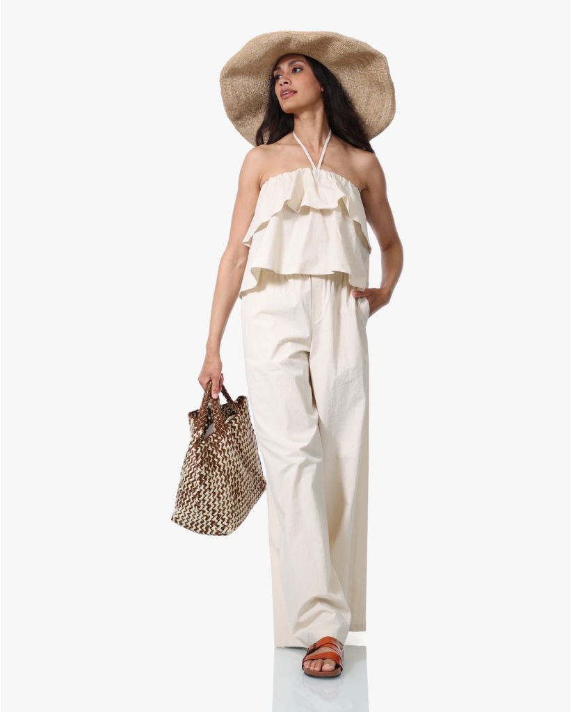 St.Barths Medium Tote Double Weave Caramel