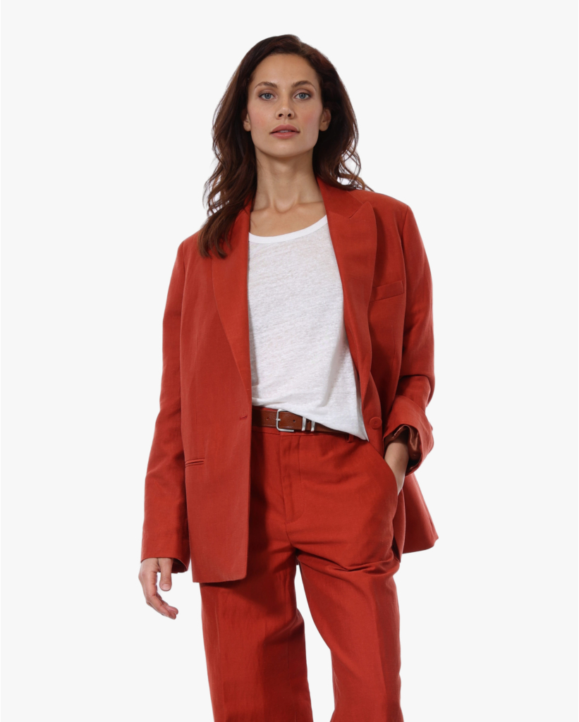 Linnen Viscose Blazer Rood